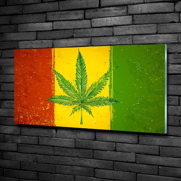 Glass wall art Rasta flag