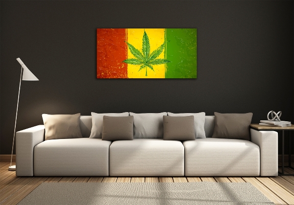 Glass wall art Rasta flag