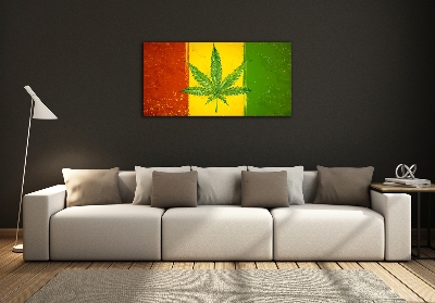 Glass wall art Rasta flag