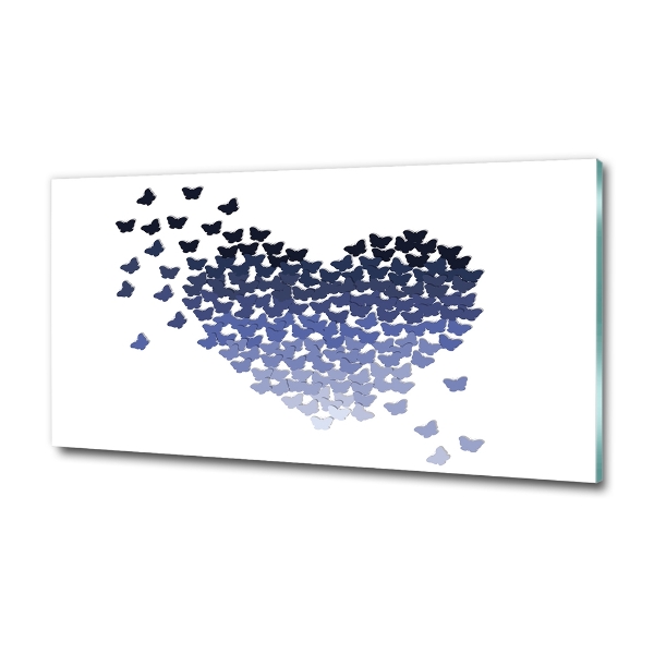 Printed glass wall art Butterfly heart