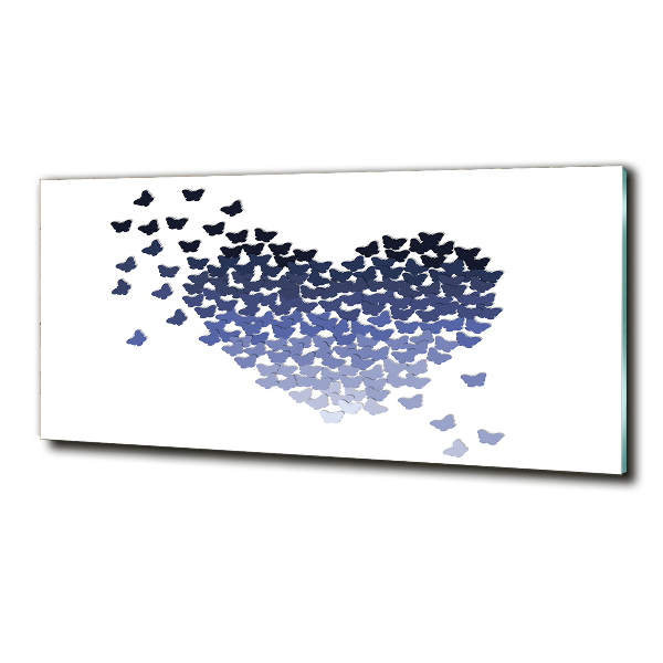 Printed glass wall art Butterfly heart