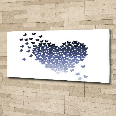 Printed glass wall art Butterfly heart