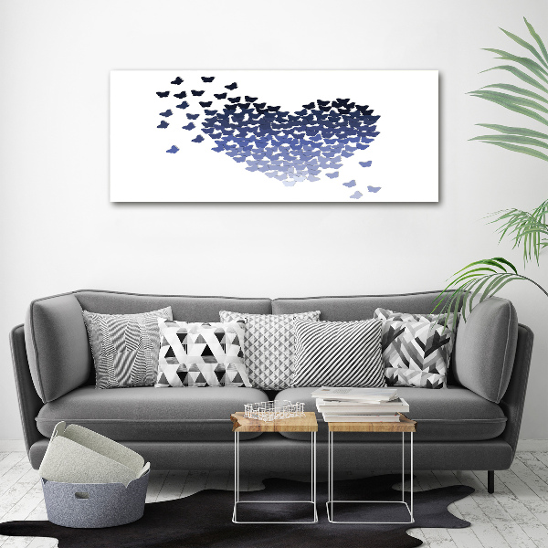 Printed glass wall art Butterfly heart