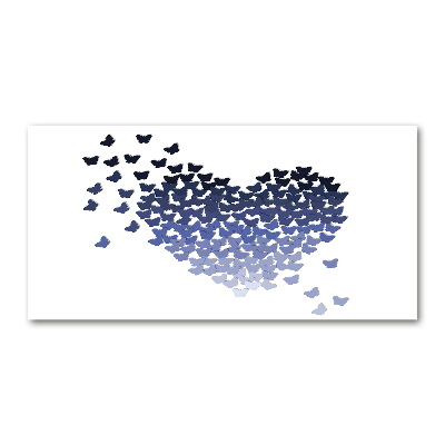 Printed glass wall art Butterfly heart