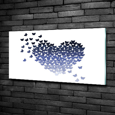 Printed glass wall art Butterfly heart