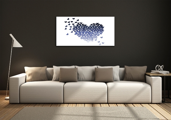 Printed glass wall art Butterfly heart