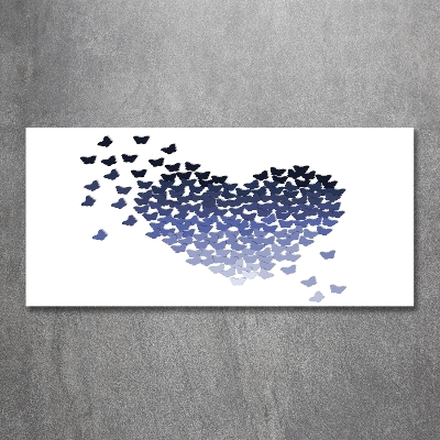 Printed glass wall art Butterfly heart