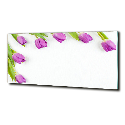 Photo printed on glass Violet tulips