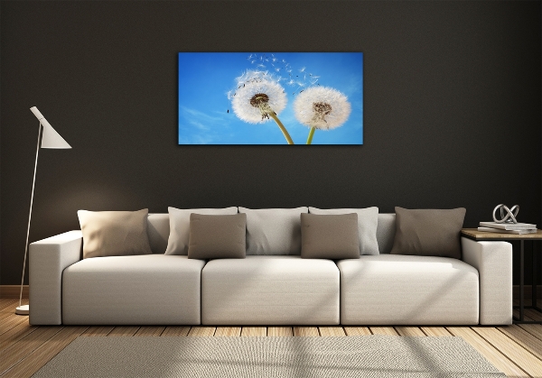 Glass picture wall art Dandelions