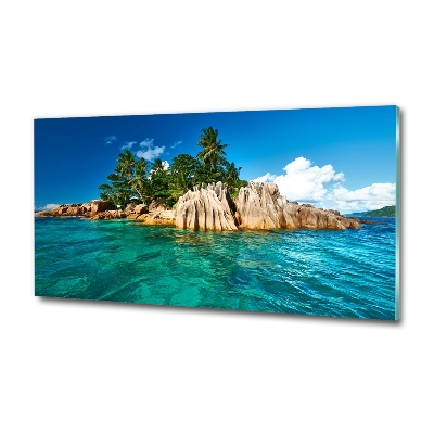 Glass wall art Tropical island