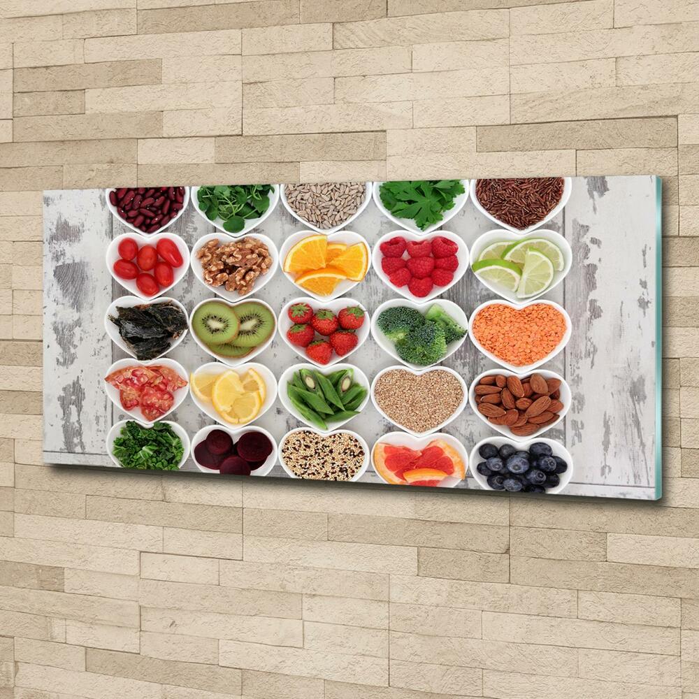 Glass art print Healthy food