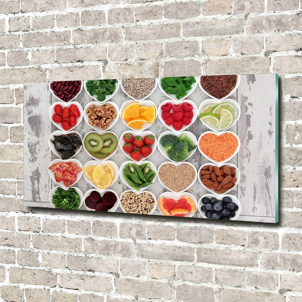 Glass art print Healthy food