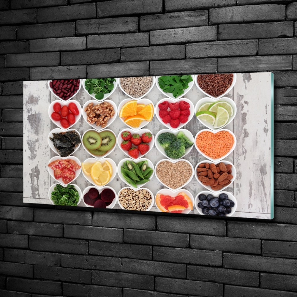 Glass art print Healthy food