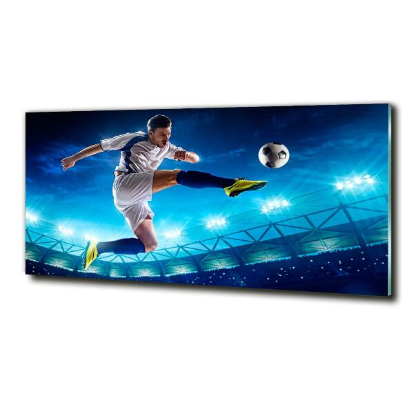 Glass wall art Footballer