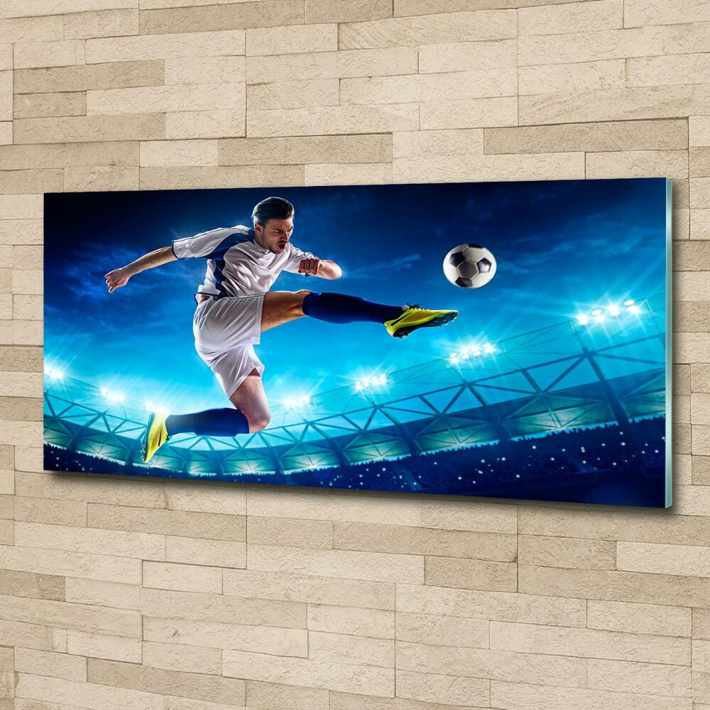 Glass wall art Footballer