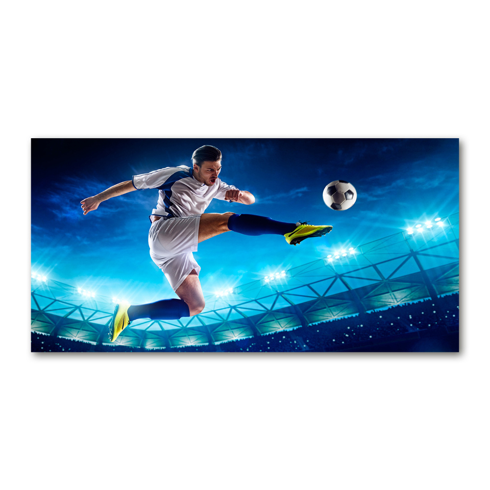 Glass wall art Footballer