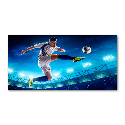 Glass wall art Footballer