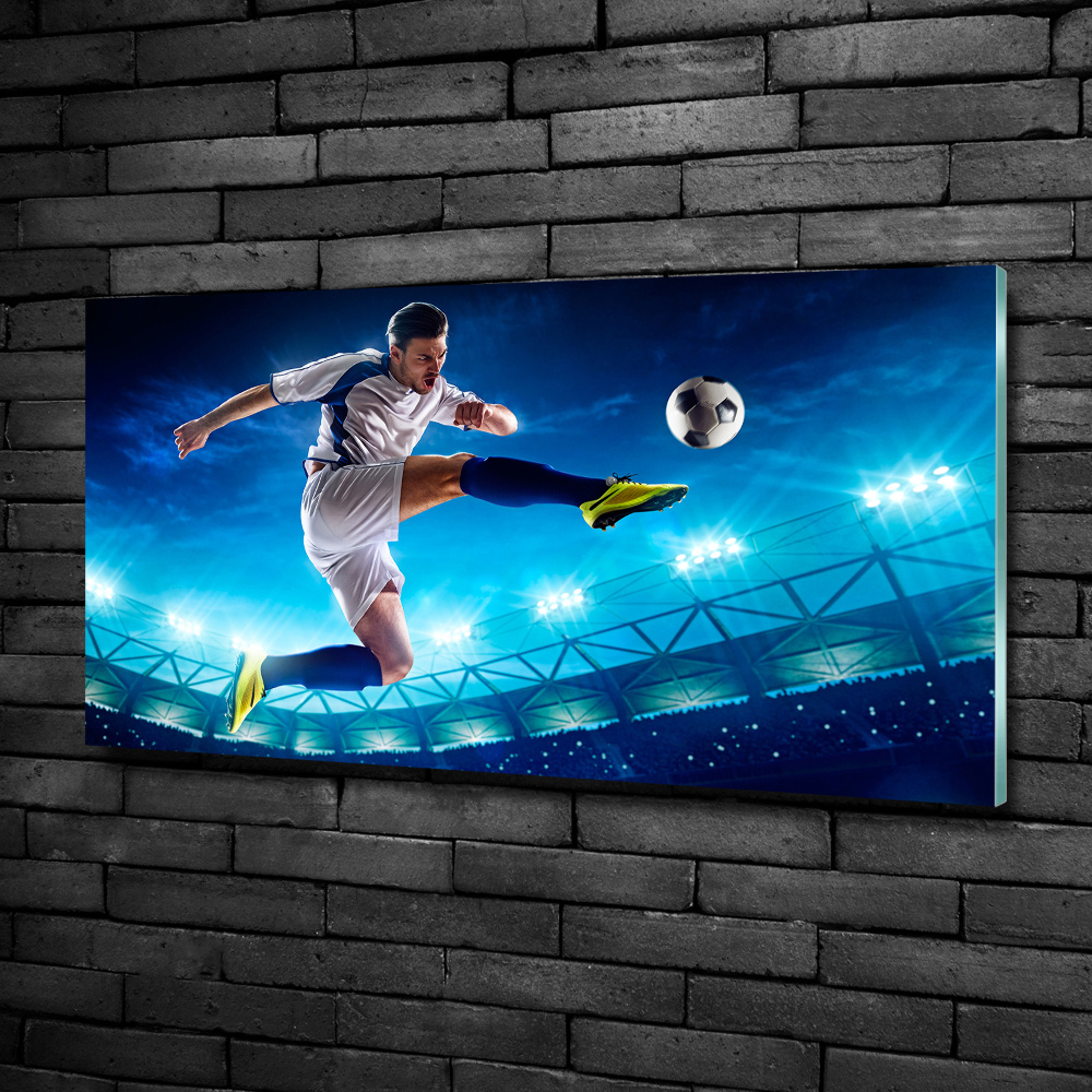 Glass wall art Footballer