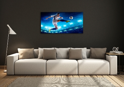 Glass wall art Footballer