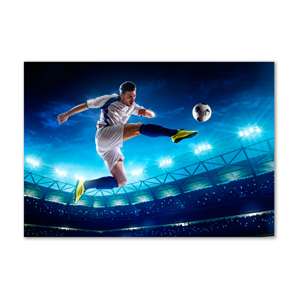 Glass wall art Footballer