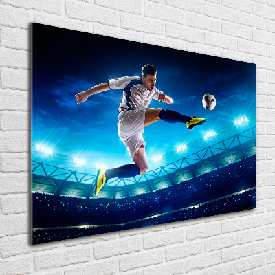 Glass wall art Footballer