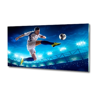 Glass wall art Footballer