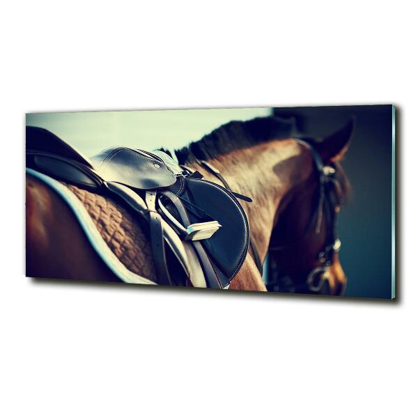 Wall art on glass Saddle with stirrups