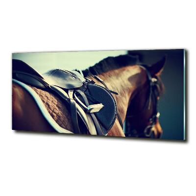 Wall art on glass Saddle with stirrups