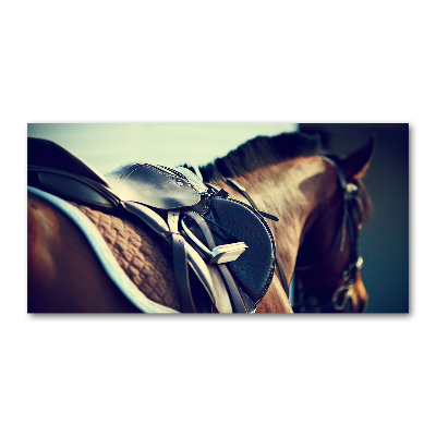 Wall art on glass Saddle with stirrups