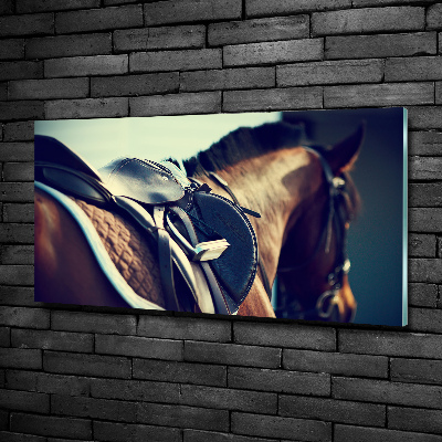 Wall art on glass Saddle with stirrups