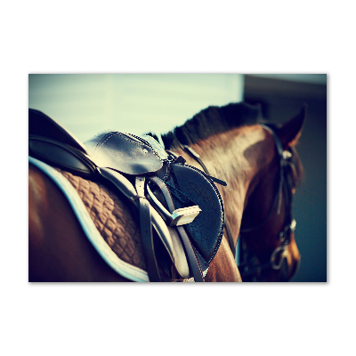 Wall art on glass Saddle with stirrups