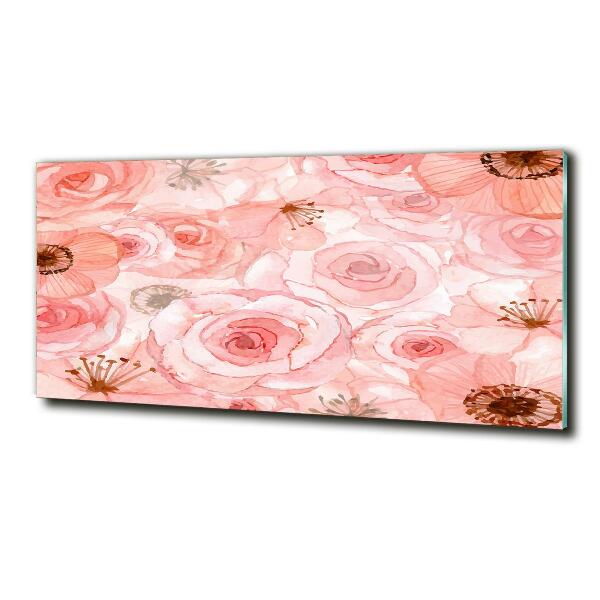 Glass wall art Floral pattern