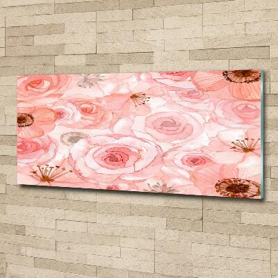 Glass wall art Floral pattern