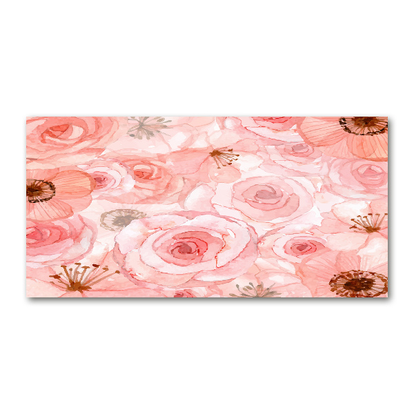 Glass wall art Floral pattern