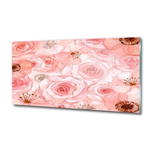 Glass wall art Floral pattern