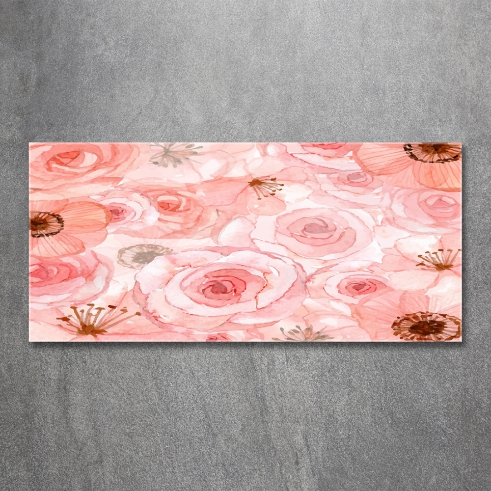 Glass wall art Floral pattern