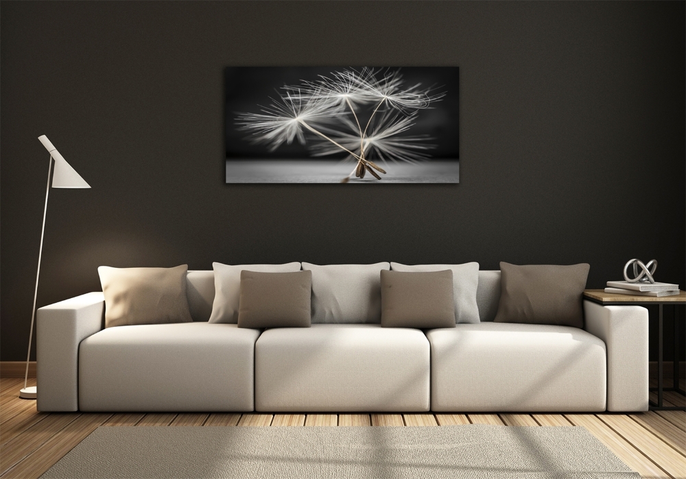 Glass picture wall art Dandelion seeds