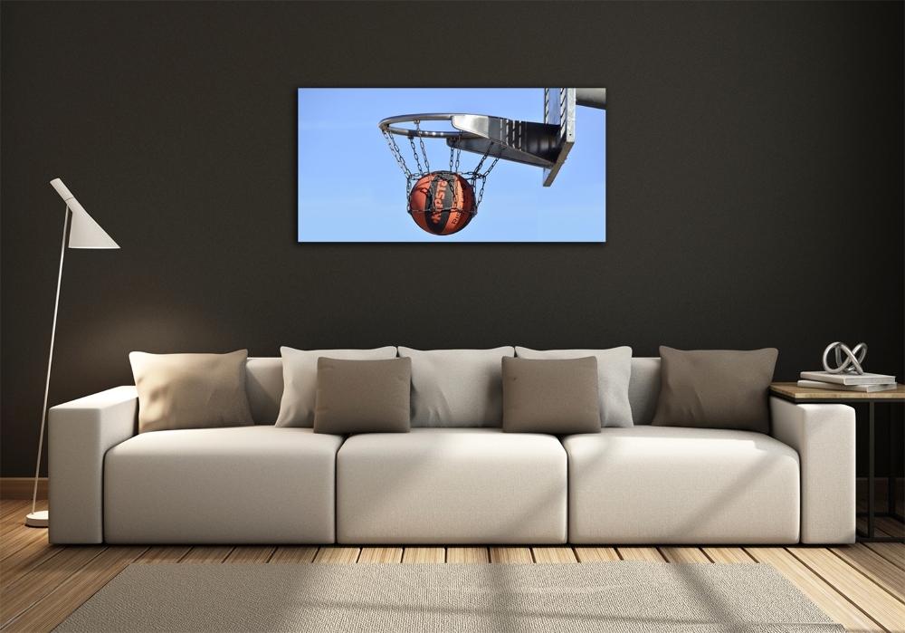 Glass art print Basketball