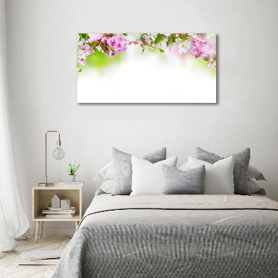 Glass picture wall art Spring flowers