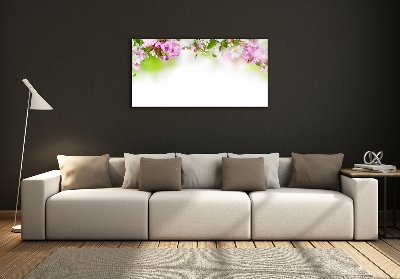 Glass picture wall art Spring flowers