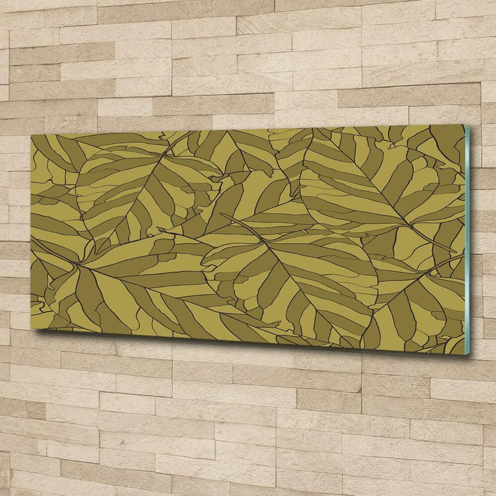 Glass wall art Leaves