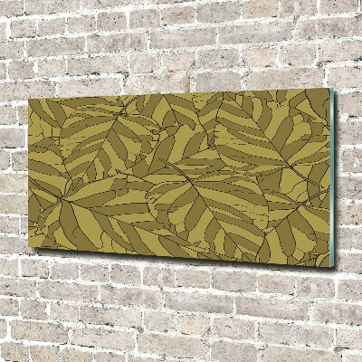 Glass wall art Leaves