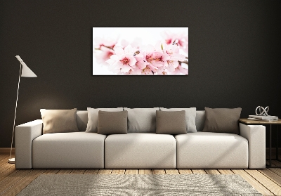 Glass picture wall art Cherry blossoms