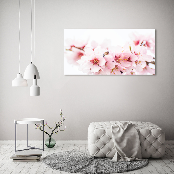 Glass picture wall art Cherry blossoms