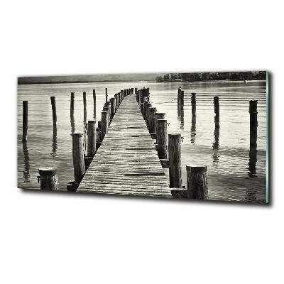 Wall art on glass Wooden pier