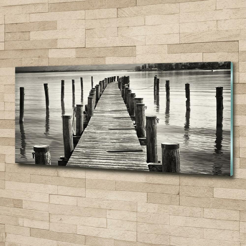 Wall art on glass Wooden pier