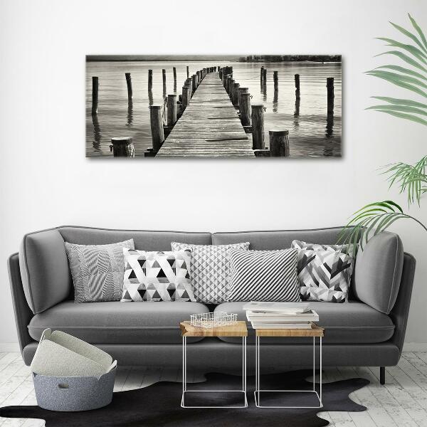 Wall art on glass Wooden pier