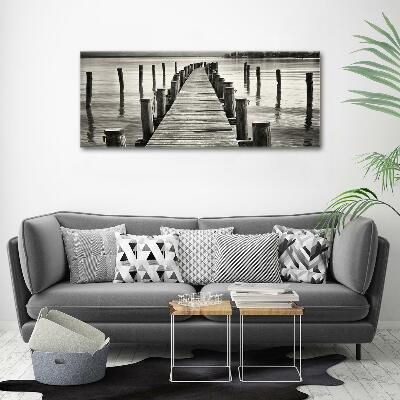 Wall art on glass Wooden pier