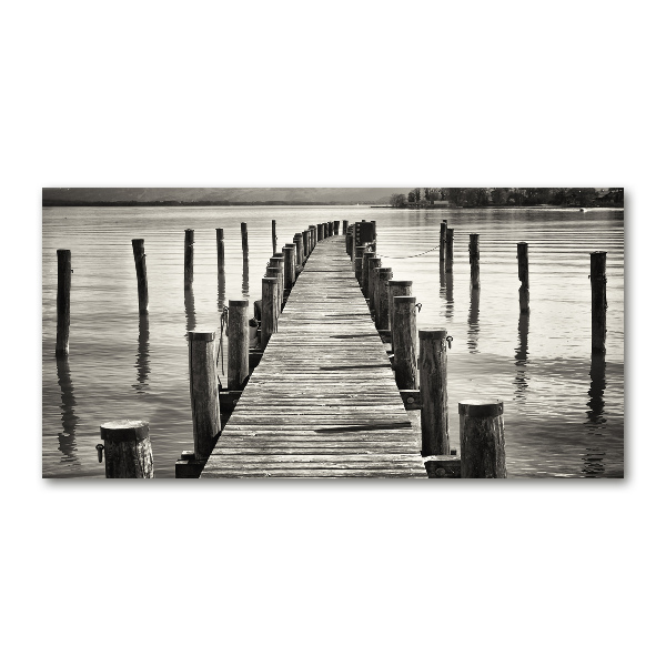 Wall art on glass Wooden pier