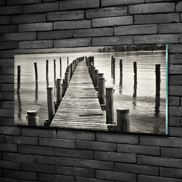 Wall art on glass Wooden pier